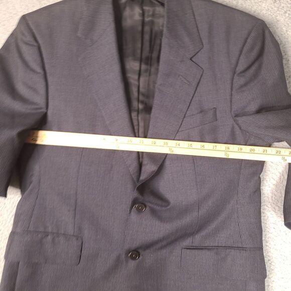 Brooks Brothers Blazer Mens 40 Short Gray Blue Stripe Jacket Mohair Wool England - Picture 10 of 16